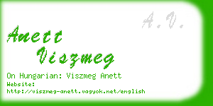 anett viszmeg business card